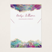 Fuchsia aquamarijn opaal ketting display kaart (Voorkant)