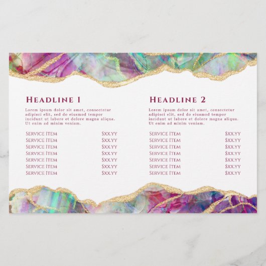 Fuchsia aquamarijn opaal ontwerp bifold brochure (Achterkant)