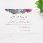 Fuchsia aquamarijn opaal ontwerp loyalty card visitekaartje (Bureau)