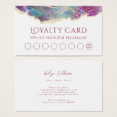 Fuchsia aquamarijn opaal ontwerp loyalty card visitekaartje (Voorkant /achterkant)