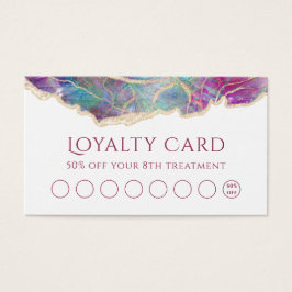 Fuchsia aquamarijn opaal ontwerp loyalty card visitekaartje