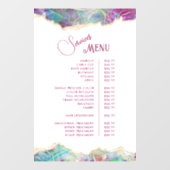 Fuchsia Aquamarine Opal Design Diensten Menu Raamsticker (Vel)