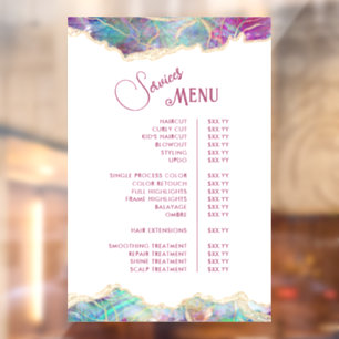Fuchsia Aquamarine Opal Design Diensten Menu Raamsticker