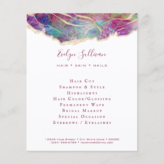 Fuchsia Aquamarine Opal Design Flyer (Voorkant)