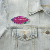 Fuchsia Aquamarine Opal Design Name Tag (In situ)