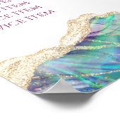 Fuchsia Aquamarine Opal Design Prijslijst Poster (Hoek)