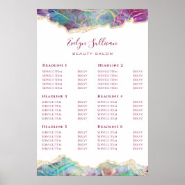 Fuchsia Aquamarine Opal Design Prijslijst Poster