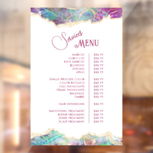 Fuchsia Aquamarine Opal Design Services Menu Raamsticker