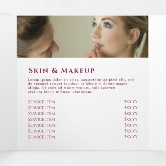 Fuchsia Aquamarine Opal Design Trifold Brochure Drieluik Kaart (Binnenkant midden)