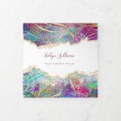Fuchsia Aquamarine Opal Design Trifold Brochure Drieluik Kaart (Cover)