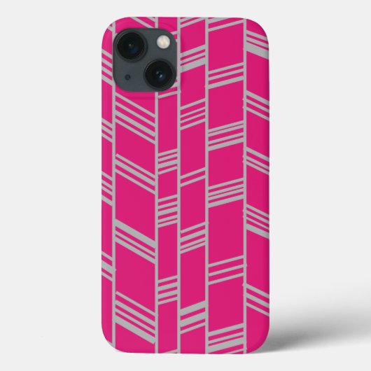 Fuchsia Art Deco Lines Case-Mate iPhone Case (Achterkant)