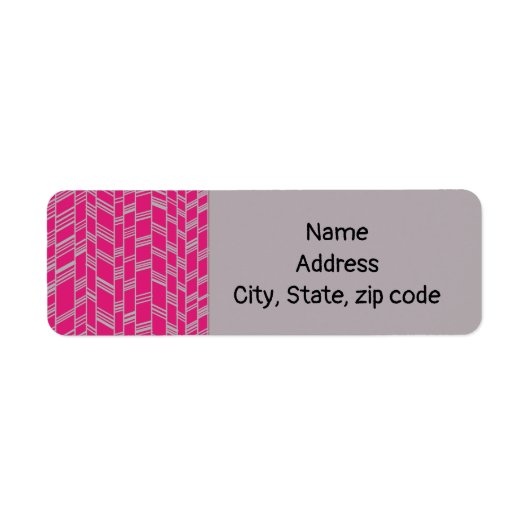 Fuchsia Art Deco Lines Etiket (Voorkant)