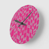 Fuchsia Art Deco Lines Ronde Klok (Hoek)