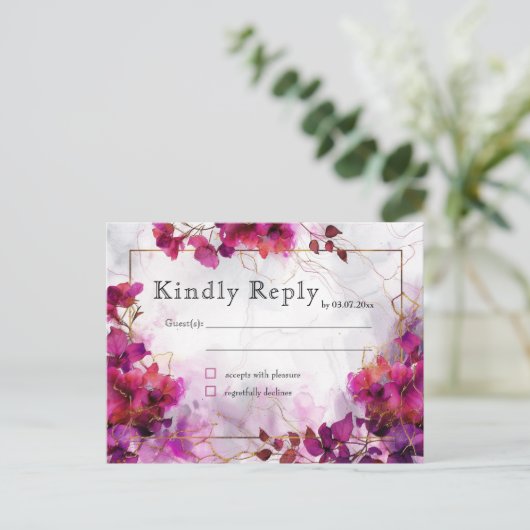 Fuchsia Betovering: Waterverf Briefkaart (Staand voorkant)