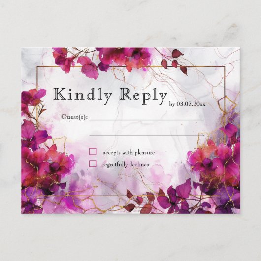 Fuchsia Betovering: Waterverf Briefkaart (Voorkant)