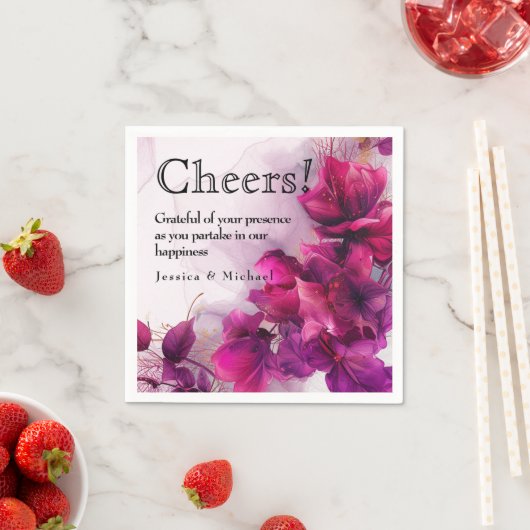 Fuchsia Betovering: Waterverf Servet (Insitu)