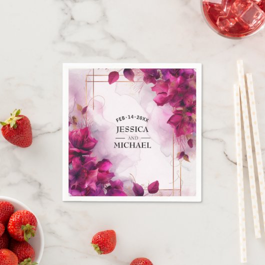 Fuchsia Betovering: Waterverf Servet (Insitu)