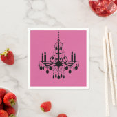 Fuchsia & Black Chandelier Napkin Servet (Insitu)