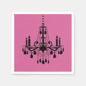 Fuchsia & Black Chandelier Napkin Servet (Voorkant)