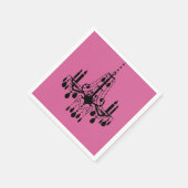 Fuchsia & Black Chandelier Napkin Servet (Hoek)