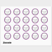 Fuchsia Black Monogram Een bruiloft bedankt Ronde Sticker (Vel)