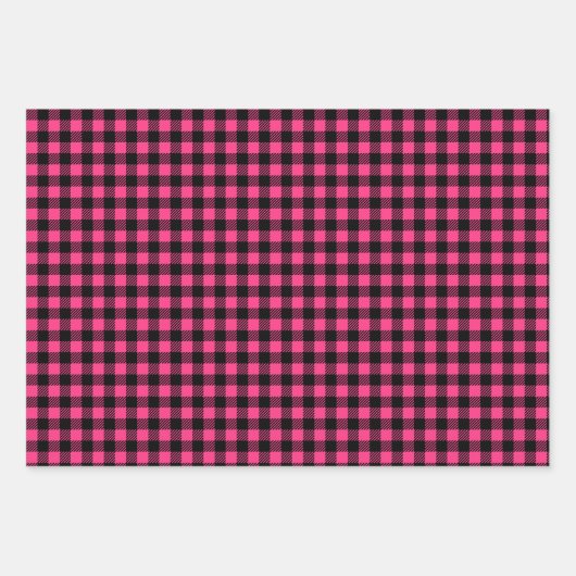 Fuchsia & Black Monogram Inpakpapier Vel (Voorkant 3)