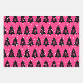 Fuchsia & Black Monogram Inpakpapier Vel (Voorkant)