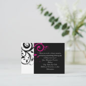 Fuchsia Black omgekeerde swirl ontvangst en kaart  (Staand voorkant)