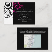 Fuchsia Black omgekeerde swirl ontvangst en kaart  (Voorkant / Achterkant)
