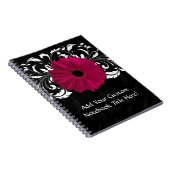 Fuchsia, Black/White Gerbera Daisy Notitieboek (Rechterzijde)