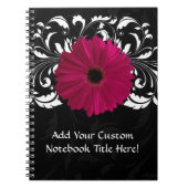 Fuchsia, Black/White Gerbera Daisy Notitieboek (Voorkant)