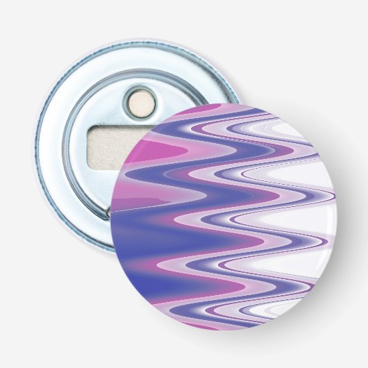 Fuchsia blauw grijs button flesopener (Voorkant)