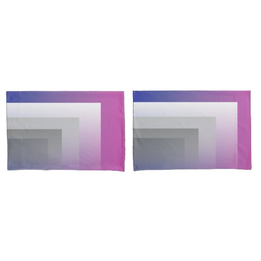 Fuchsia blauw grijs kussensloop (Voorkant-Set)