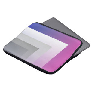 Fuchsia blauw grijs laptop sleeve
