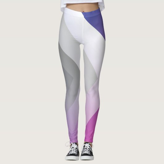 Fuchsia blauw grijs leggings (Voorkant)