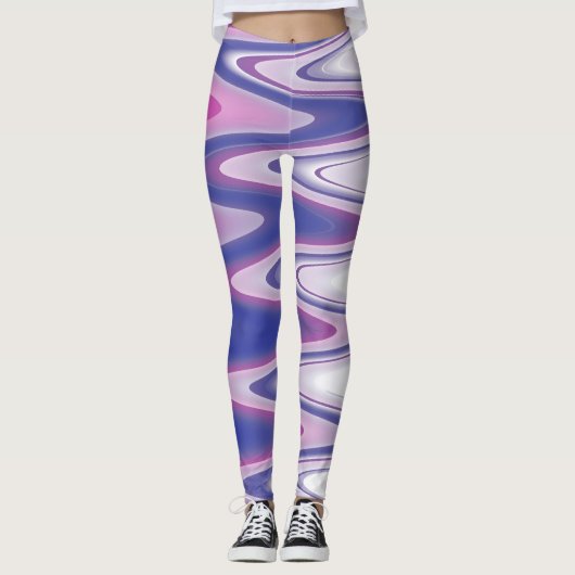 Fuchsia blauw grijs leggings (Voorkant)