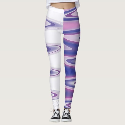 Fuchsia blauw grijs leggings (Voorkant)