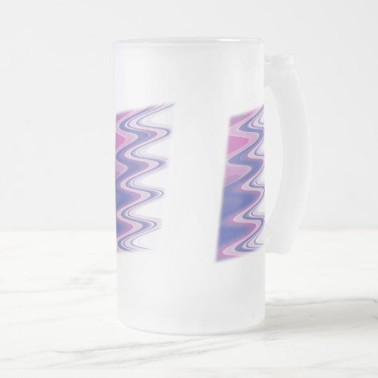 Fuchsia blauw grijs matglas bierpul (Voorkant rechts)