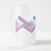 Fuchsia blauw grijs matglas bierpul (Voorkant links)