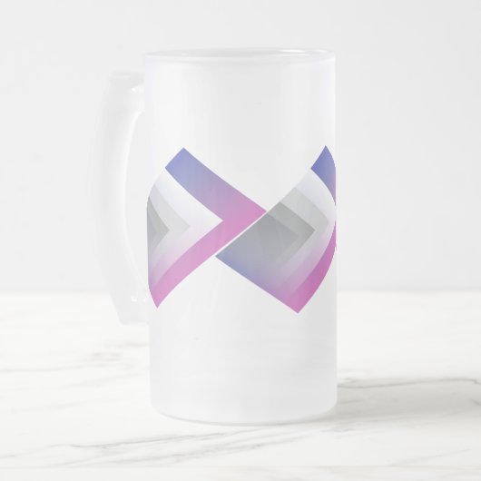 Fuchsia blauw grijs matglas bierpul (Voorkant links)