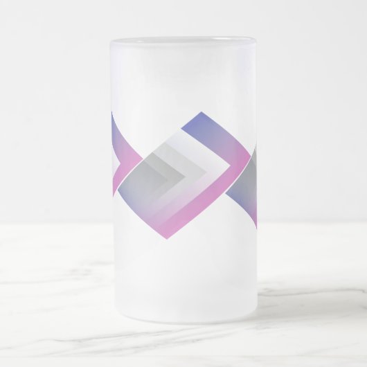 Fuchsia blauw grijs matglas bierpul (Center)