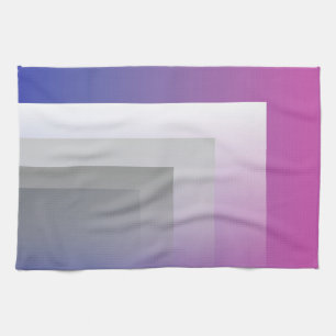 Fuchsia blauw grijs theedoek