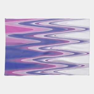 Fuchsia blauw grijs theedoek