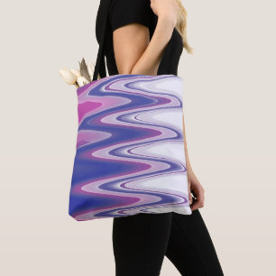 Fuchsia blauw grijs tote bag