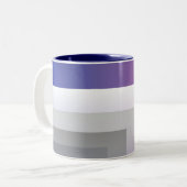 Fuchsia blauw grijs tweekleurige koffiemok (Voorkant links)