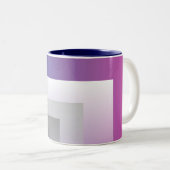 Fuchsia blauw grijs tweekleurige koffiemok (Voorkant rechts)
