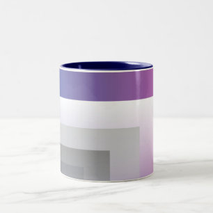 Fuchsia blauw grijs tweekleurige koffiemok