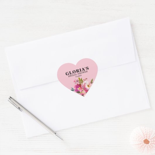 Fuchsia Bloem  Bruidsdouche  Hartsticker Hart Sticker (Envelop)
