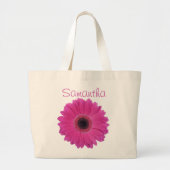 Fuchsia Bloem Jumbo Boodschappentas Grote Tote Bag (Voorkant)