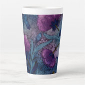 Fuchsia bloem latte mok (Voorkant)